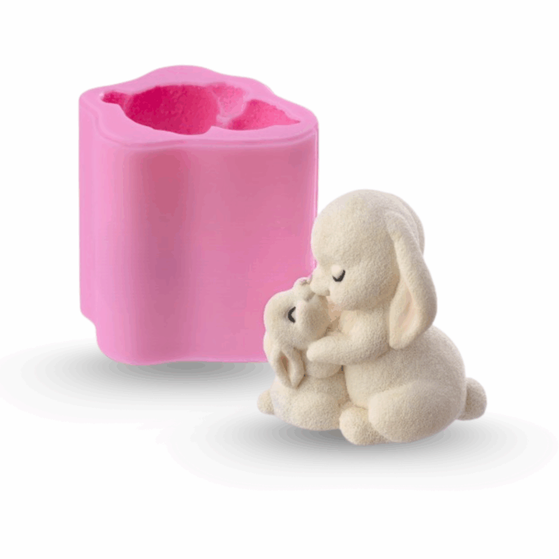 Silikonform "Hasenmama mit Kind"