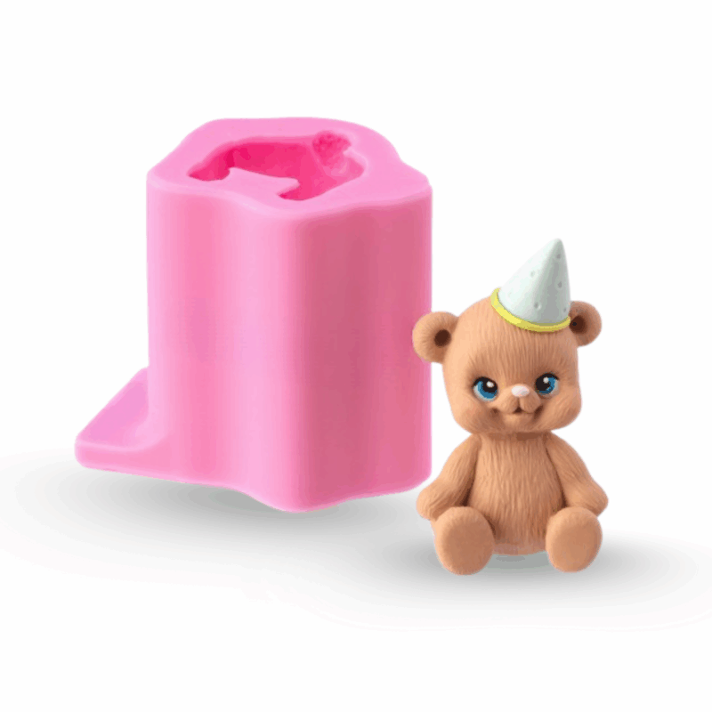 Silikonform "kleiner Teddy mit Hut"