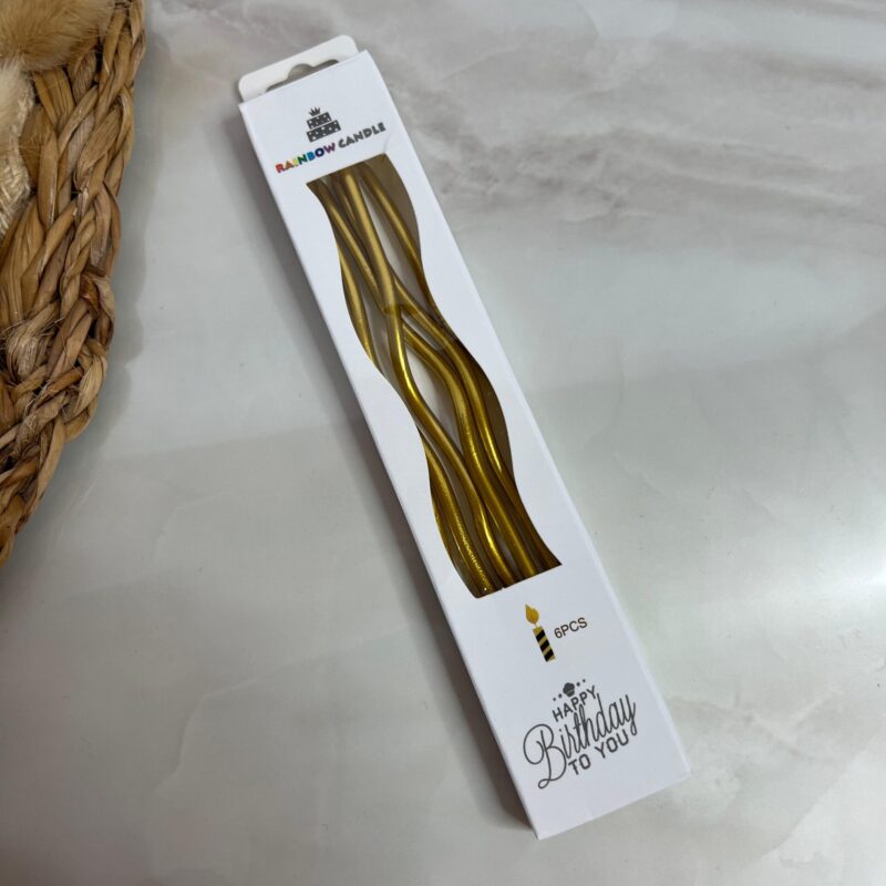Curl Tortenkerzen in Gold - 6 Stück